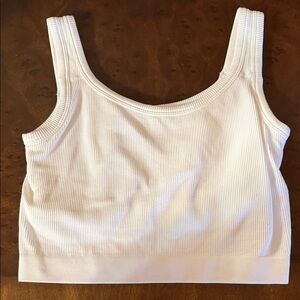 White Ribbed Tank Top